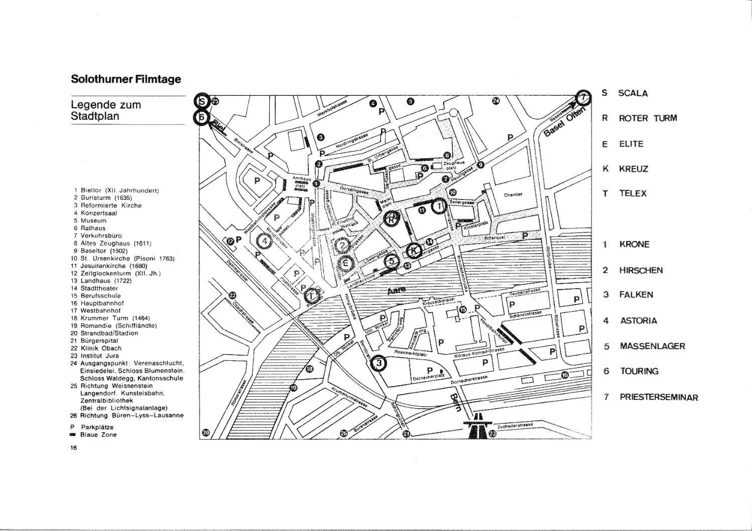 Plan de la ville, Journées de Soleure, 1975