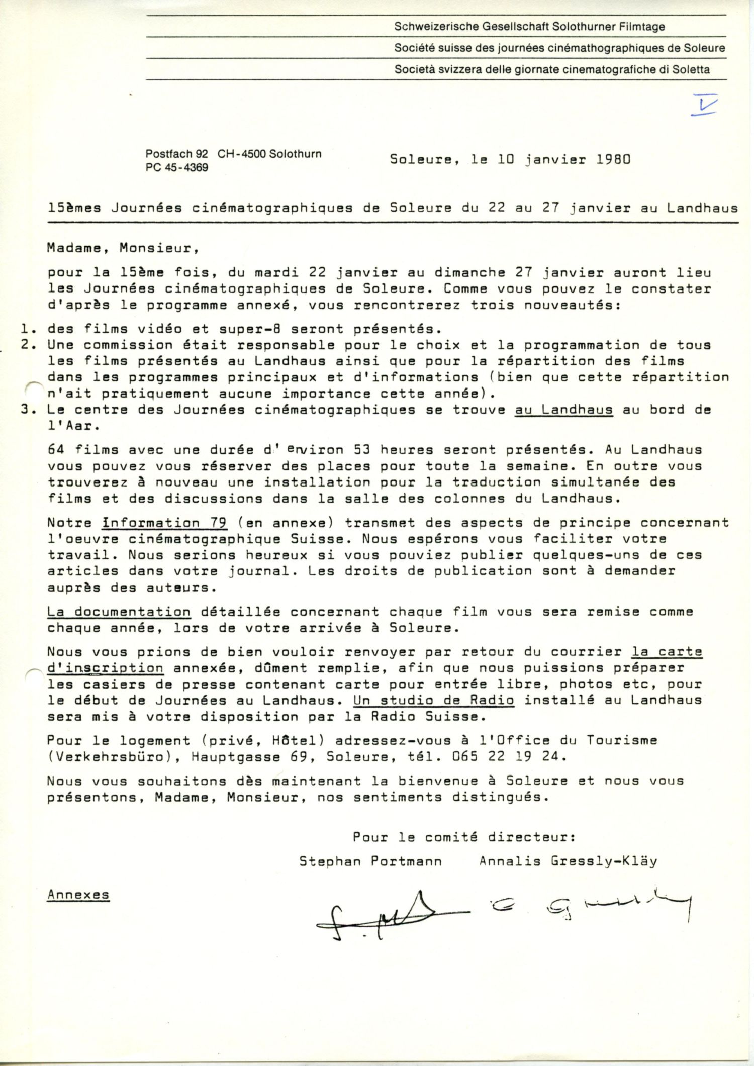 Lettre aux journalistes, 1980